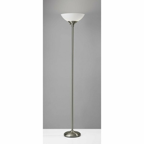 13.75 x 13.75 x 71 in. 300 watt Brushed Steel Metal Torchiere